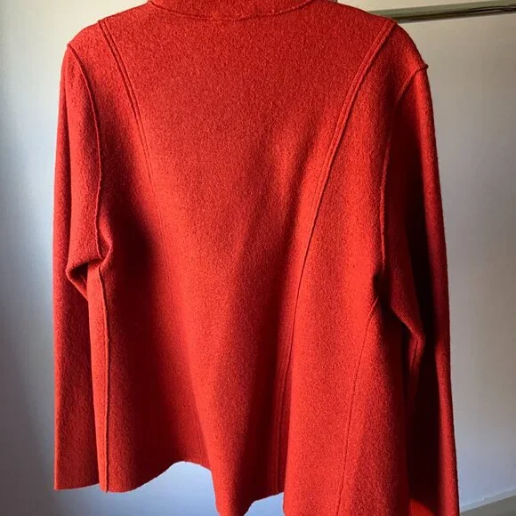 Eileen Fisher Felted Drape Jacket w Buckle - Picture 5 of 5